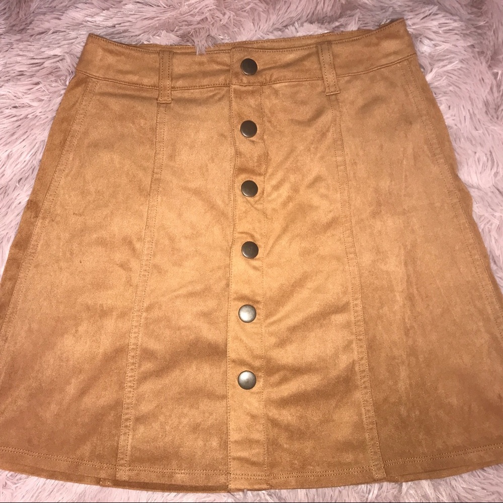 Mossimo Supply Co Walnut Brown ButtonUp Mini Skirt